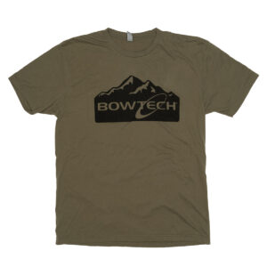 Military Green T-shirt with bowtech logo in mountains